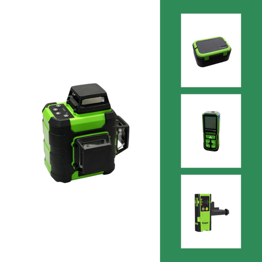 Huepar 3 in 1 Set - HM03CG Kreuzlinienlaser, Laserdetektor und Entfernungsmesser
