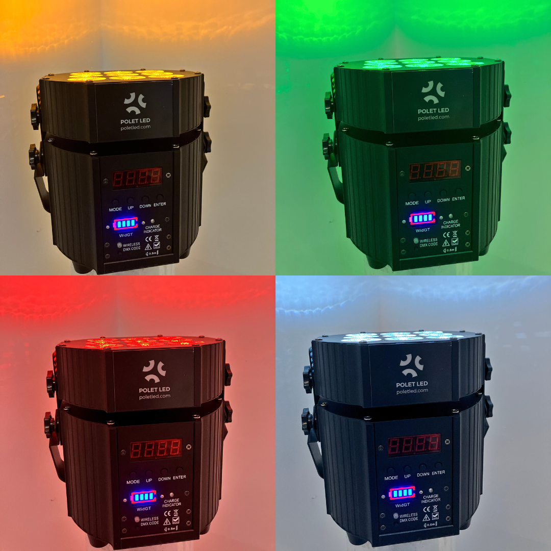 Polet LED Akku PAR Scheinwerfer Lampe 6er Set mit Flightcase
