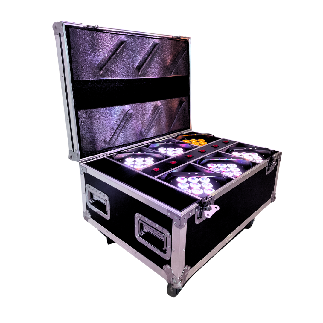 Polet LED Akku PAR Scheinwerfer Lampe 6er Set mit Flightcase