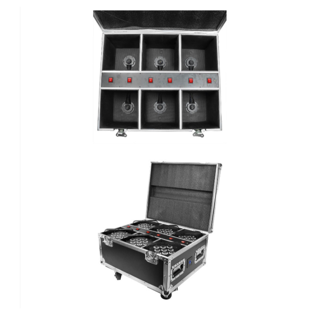 Polet LED Akku PAR Scheinwerfer Lampe 6er Set mit Flightcase